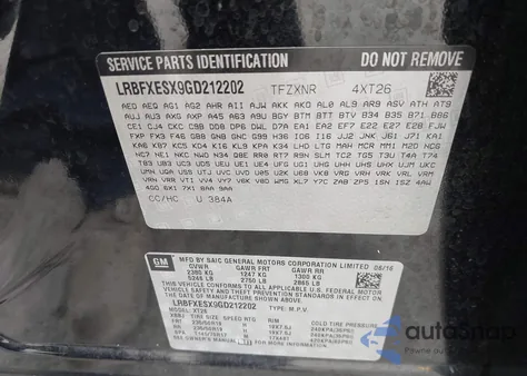 2016 Buick Envision Premium I из США, поврежденный, VIN LRBFXESX9GD212202